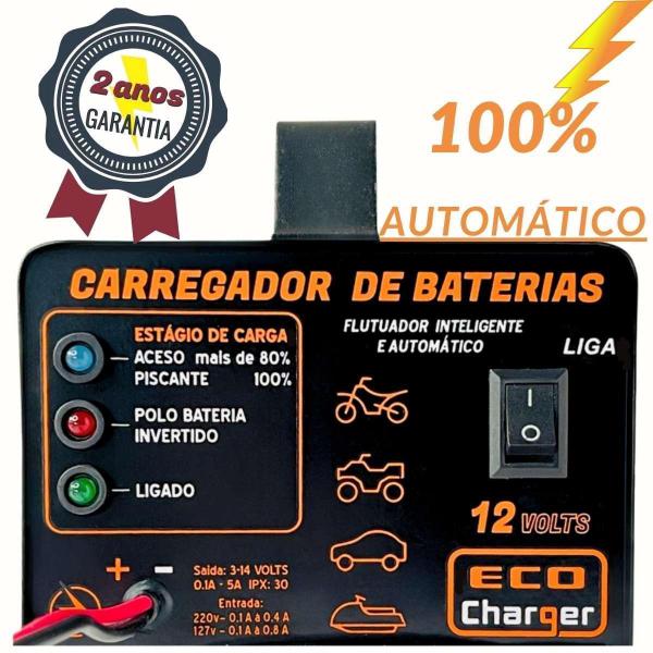 Imagem de Carregador Bateria 12V 5A Auto Inteligente Flutuador