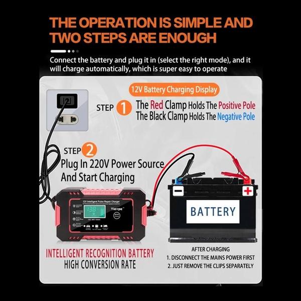 Imagem de Carregador bateria automotivo digital automatico 12v carro moto caminhao barco portatil tomada bivolt