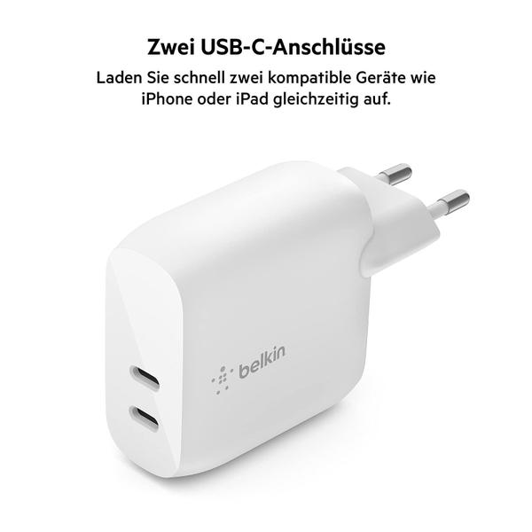 Imagem de Carregador Belkin Dual 20 W USB-C PD 40 W