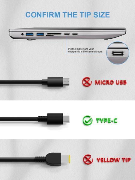 Imagem de Carregador BIYTC Universal 65W 45W USB Type-C para Chromebook