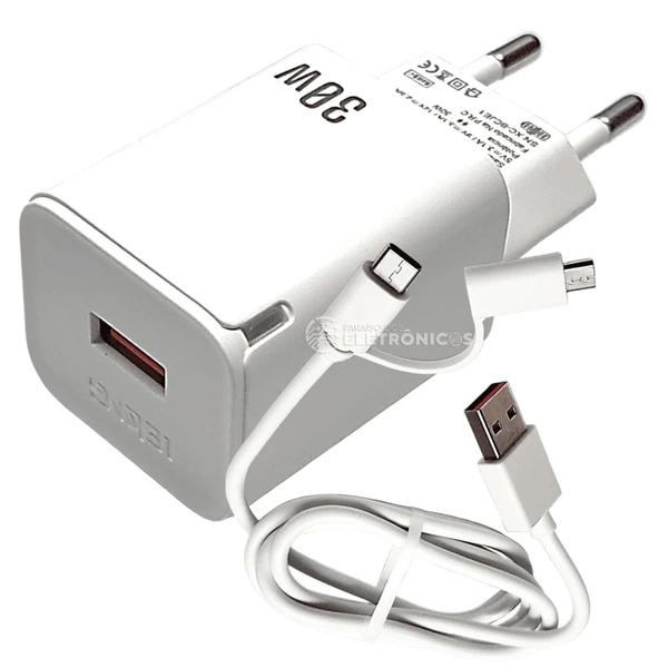 Imagem de Carregador Carregamento Rápido Galaxy F13, F14, F22, F23, F42 5v=3.1A 30w Type-C e Micro-USB LE296V