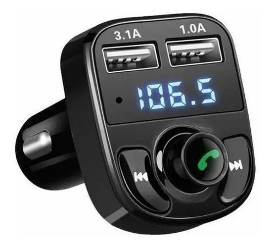 Imagem de Carregador Carro X8 Bluetooth Veicular FM MP3 Rádio Preto