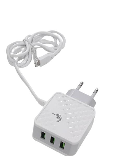 Imagem de Carregador Celular Com Cabo IOS Embutido + 3 USB - 5.1A - Altomex - AL-5012-5G