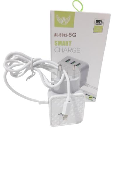 Imagem de Carregador Celular Com Cabo IOS Embutido + 3 USB - 5.1A - Altomex - AL-5012-5G