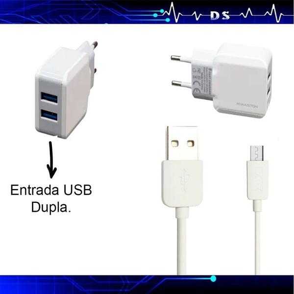 Imagem de Carregador Com Cabo Micro Usb V8 Rápido Duplo