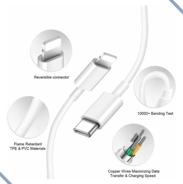 Imagem de Carregador Compativel com Iphone Cabo e Fonte USB-c 25 W