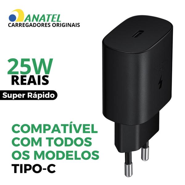 Imagem de Carregador compatível com Samsung Turbo 25w A55 5G preto