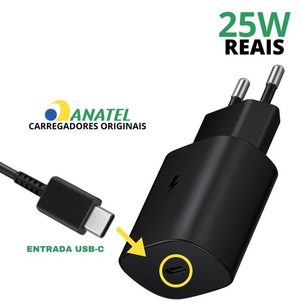 Imagem de Carregador compatível com Samsung Turbo 25w m30 m31 m32 m34 Preto