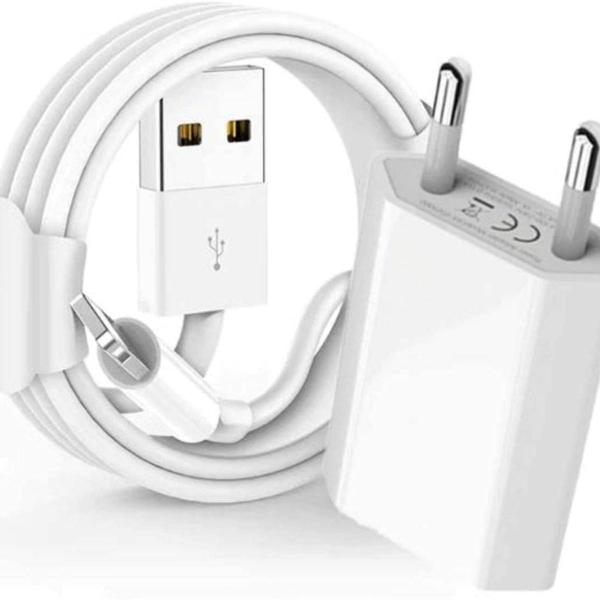 Imagem de Carregador compatível para iPhone 6 6s 7 8 Plus 11 12 XS Max X XR  5S - 5W USB e cabo lightning