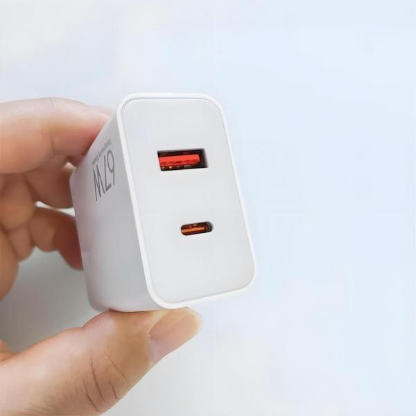 Imagem de Carregador Completo 67W Turbo Entrada USB + USB-C Branco N20