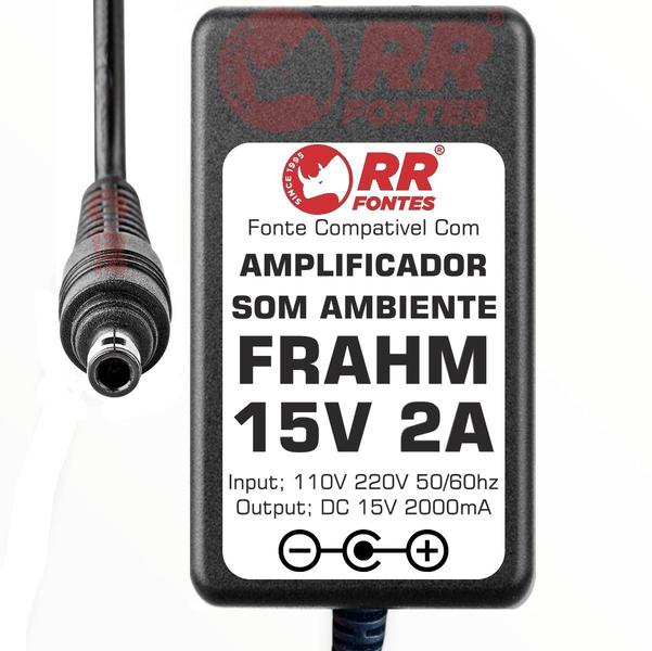 Imagem de Carregador DC 15V 2000mA para Caixa Amplificada Frahm Cl-200 Cl200