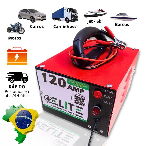 Imagem de Carregador de bateria 12V 5Ah Elite, Bivolt, Universal, Carga Lenta e Rápida