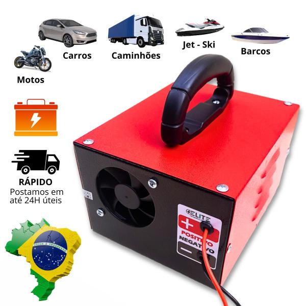 Imagem de Carregador de bateria 12V 5Ah Elite, Bivolt, Universal, Carga Lenta e Rápida