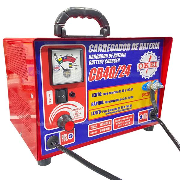 Imagem de Carregador de Bateria  40a 12v / 15a 24v Cb-40/24 Okei