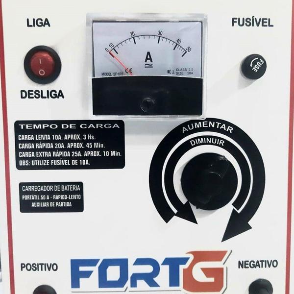 Imagem de Carregador de Bateria 50A 110/220V com Auxiliar de Partida