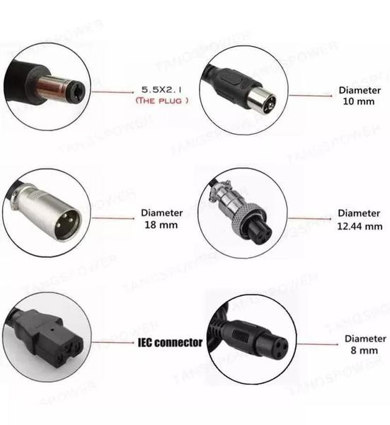 Imagem de CARREGADOR DE BATERIA 60V 1.8AMP. ( Plug. Trifoot )