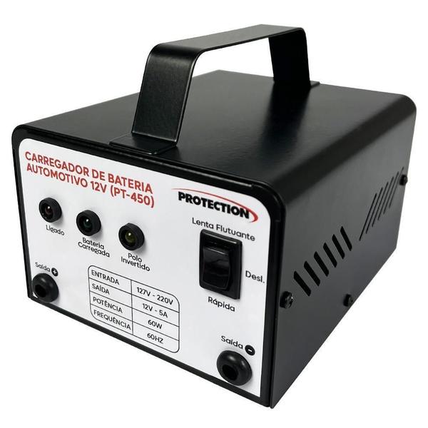 Imagem de Carregador De Bateria Automotivo Até 300A 12V Bivolt Pt-450