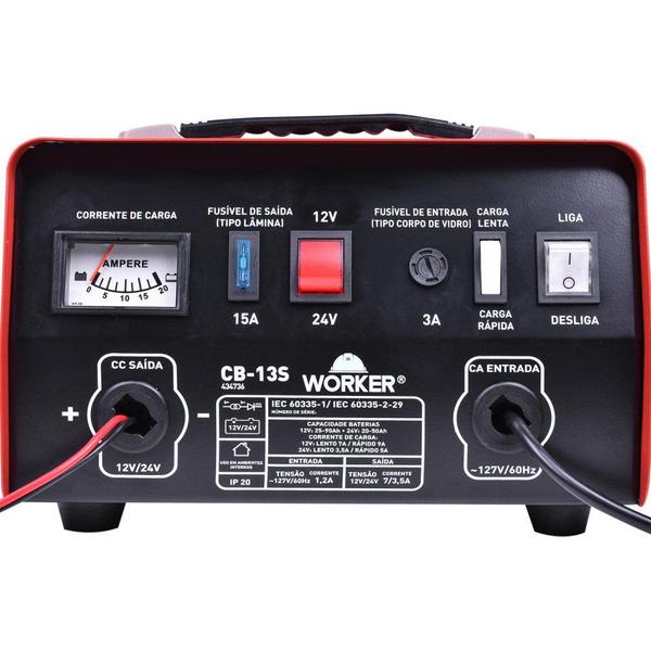 Imagem de Carregador De Bateria Automotivo Portátil 220v Worker-cb13s