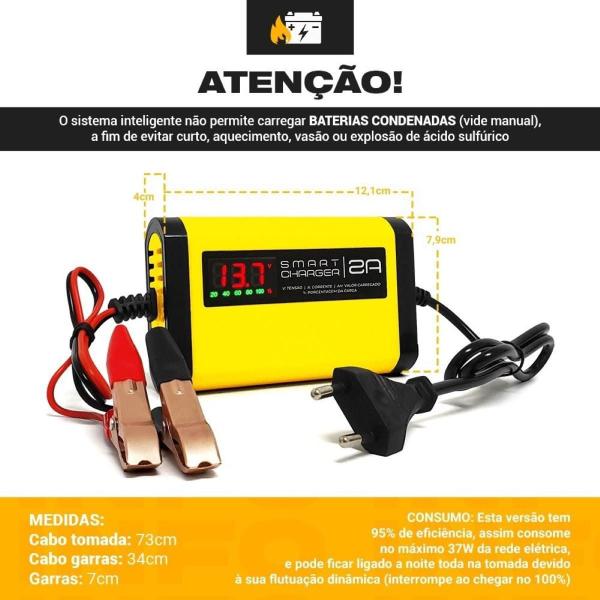 Imagem de Carregador de Bateria Automotivo Smart Charger 2A Digital 12V