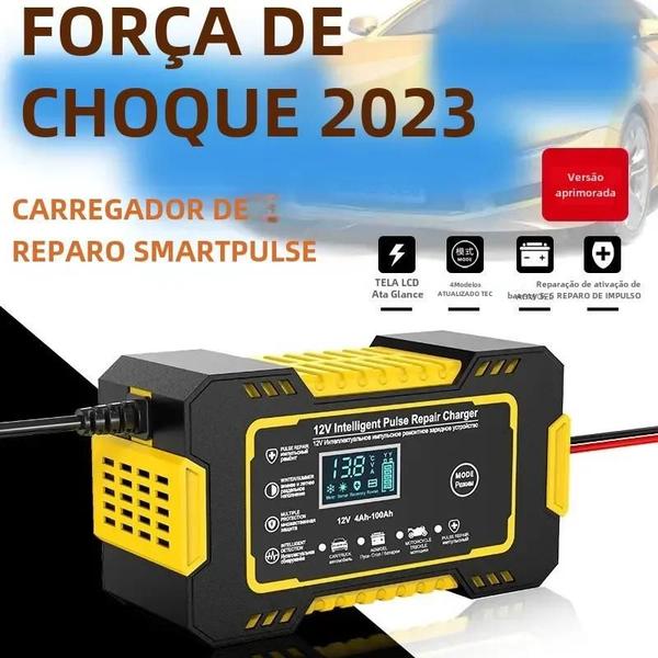 Imagem de Carregador de Bateria de Carro 12V 6A com Display LCD Digital