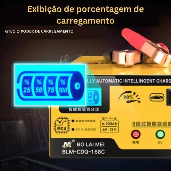 Imagem de Carregador de Bateria de Veículos 6v 12 V 24 V Pulso Inteligente Carga Bateria Automotiva Caminhão Motocicleta Ácido Lithium Gel