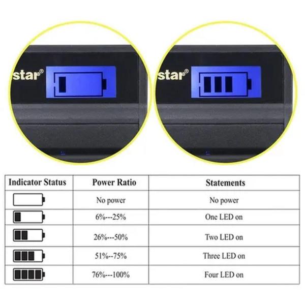 Imagem de Carregador De Bateria Digital Para Nikon Kastar Led2-Enel15