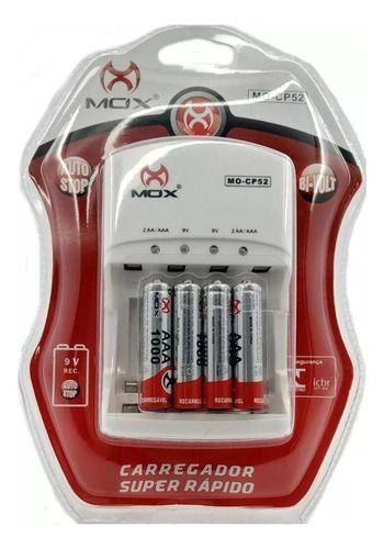 Imagem de Carregador De Bateria Mox Mo-cp52 C/4-aaa 1000mah