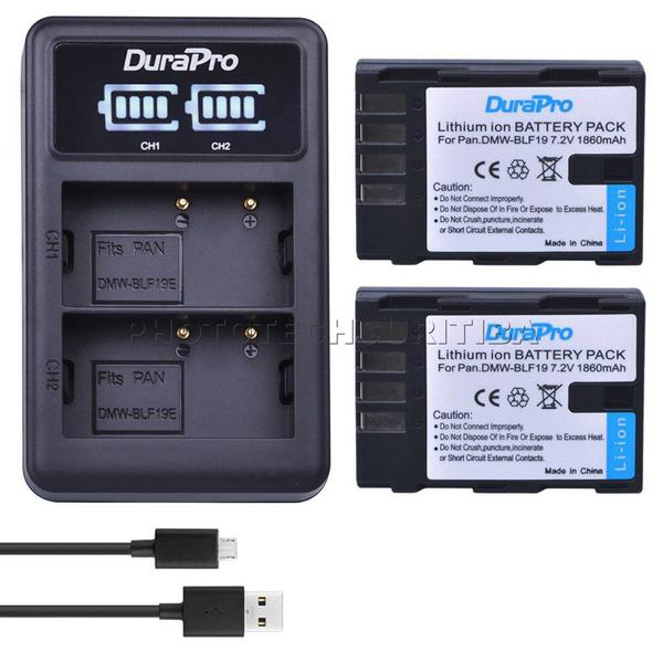 Imagem de Carregador de Bateria Panasonic DMW-BLF19E Led Duplo DuraPro