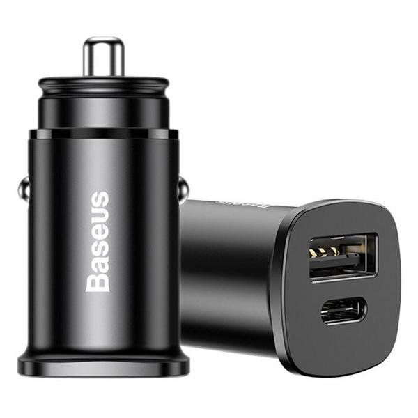 Imagem de Carregador de Carro Baseus CCALL-AS01 Square USB-A USB-C - Preto