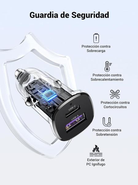 Imagem de Carregador De Carro Isqueiro Ugreen 30W Compatível 25W 20W