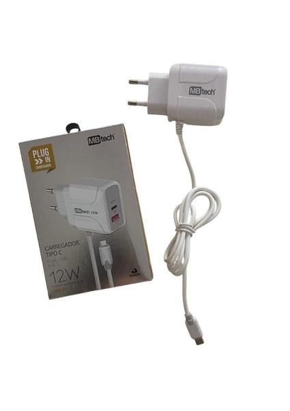 Imagem de Carregador de Celular 12W  - Tipo C - Dual USB A & C