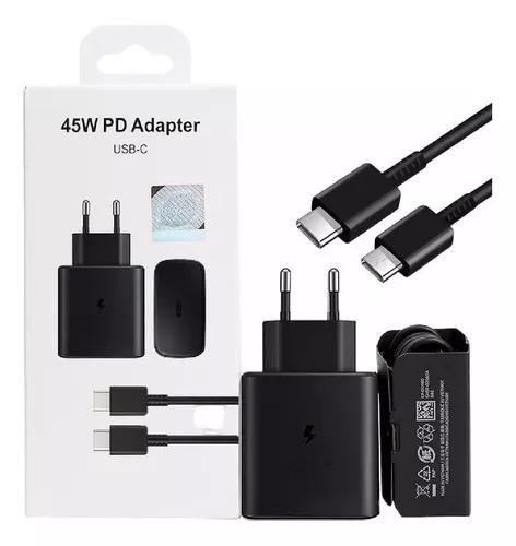 Imagem de Carregador de Celular Fonte Turbo  Usb-c 45w Com Cabo Super Fast Super Rápido Preto Compatível com Modelos Usb-c