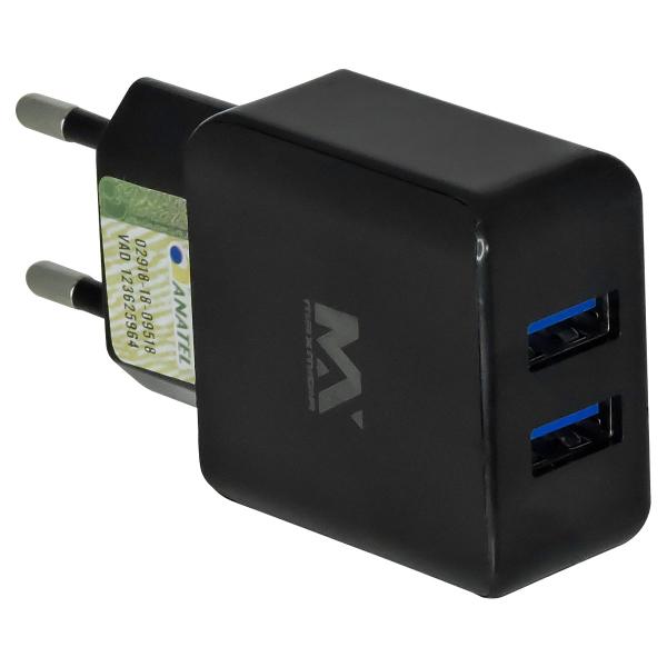 Imagem de Carregador de Celular Universal Turbo 2 Usb Bivolt