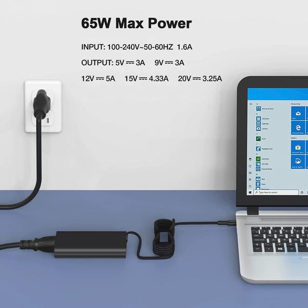 Imagem de Carregador de laptop Fepprry 65W 45W USB C para Dell Latitude XPS