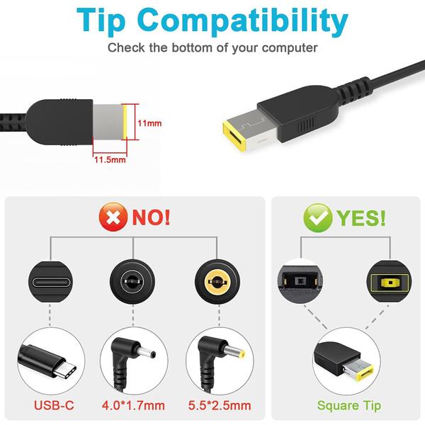 Imagem de Carregador de laptop WZXHU 65W para Lenovo Thinkpad T470 T470S T460