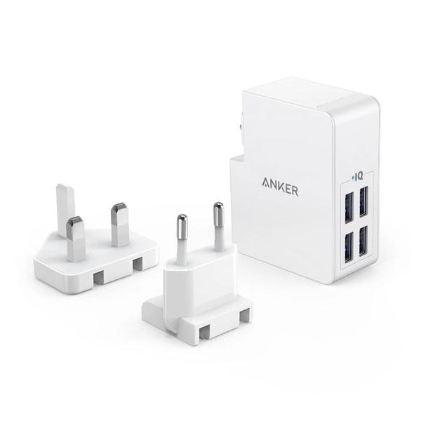 Imagem de Carregador de Parede Anker 4 Portas Powerport 4 27W Foldable Branco - A2042L21