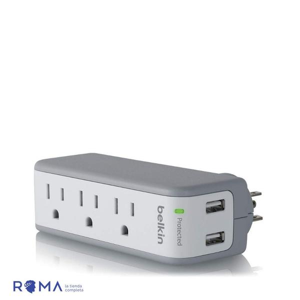 Imagem de Carregador de Parede Belkin USB Surgeplus 10W Dual-USB+3 Tomadas Protecao Surto 110V Branco - BST300BG