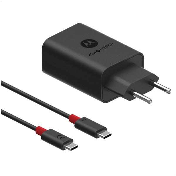 Imagem de Carregador De Parede Motorola Turbo Power 45w - Cabo Usb-C Preto