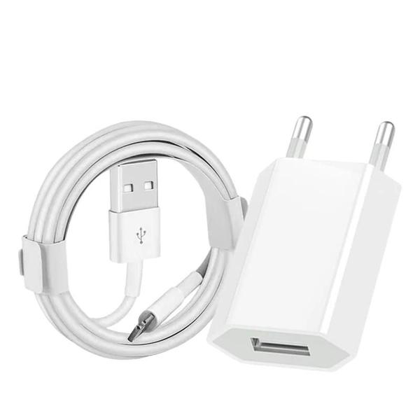 Imagem de Carregador de Parede Rápido para iPhone (X-13 Pro Max, 6S-8, SE) com Cabo USB