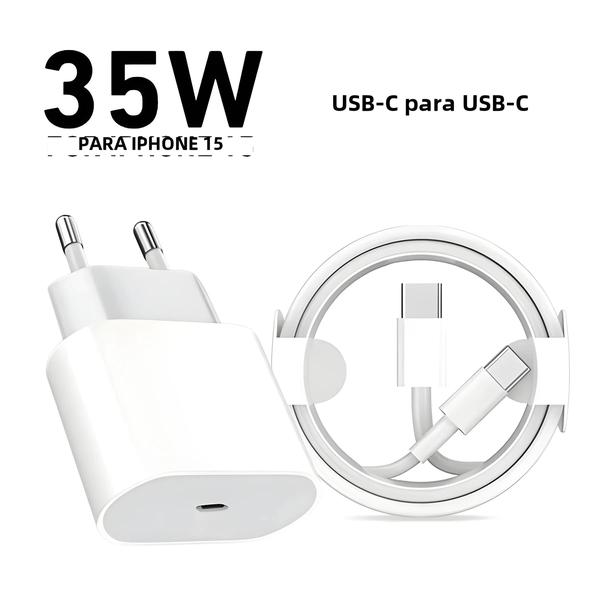 Imagem de Carregador De Parede Rápido USB C PD De 35 W Para iPhone 15 16 pro Max 15 plus Com Cabo USB-C Para