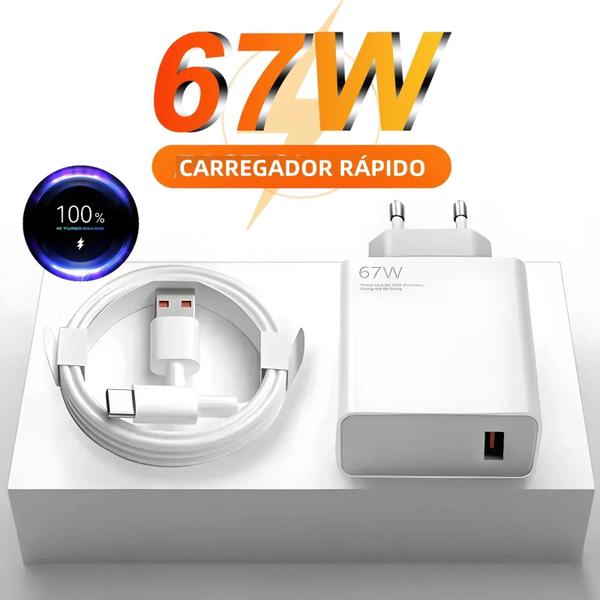 Imagem de Carregador De Parede Turbo Rápido UE 67W Para Xiaomi 12 13 Redmi Note 11T 13 pro POCO X3 X4 X5 F5