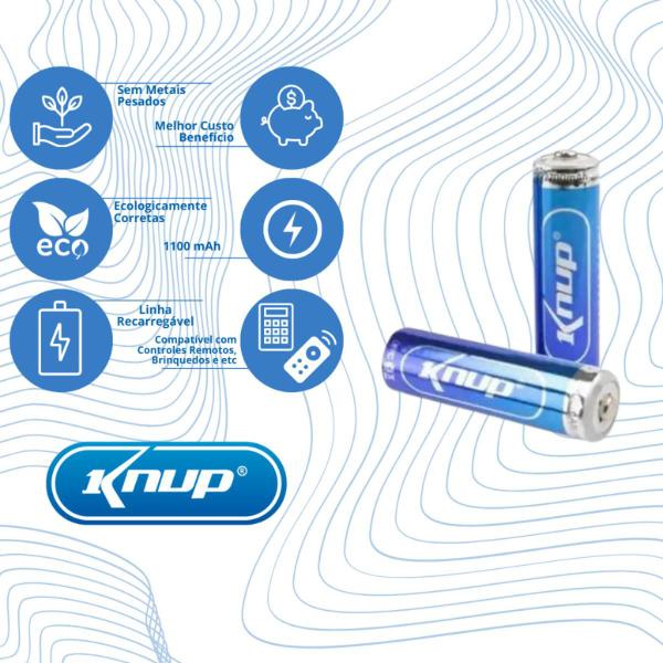 Imagem de Carregador De Pilha Aa/aaa Type-c + 2 Pilhas Aaa 1100 Mah Knup