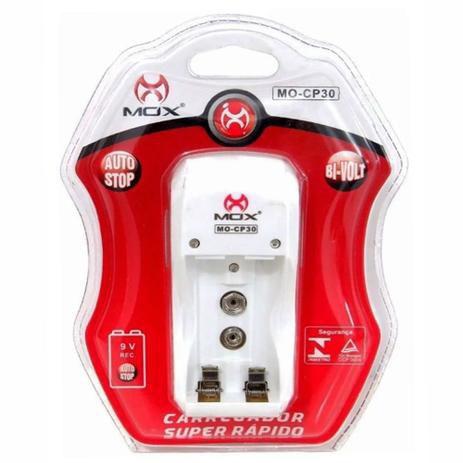 Carregador De Pilhas Aa Aaa Bateria 9v Mox Bivolt Cp30 Imagem de Carregador De Pilhas Aa Aaa Bateria 9v Mox Bivolt Cp30