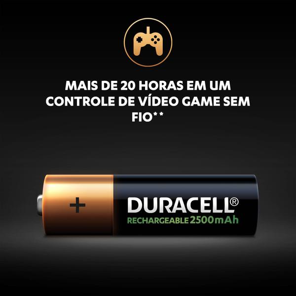 Imagem de Carregador de Pilhas AA e AAA Duracell - Com 8 Pilhas Rec AA