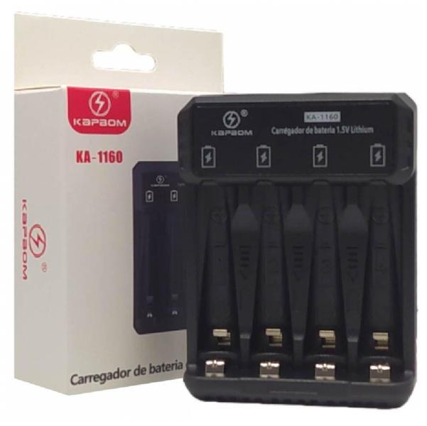 Carregador de Pilhas Carregador Para Pilha Comum e Palito - Kapbom Imagem de Carregador de Pilhas Carregador Para Pilha Comum e Palito - Kapbom