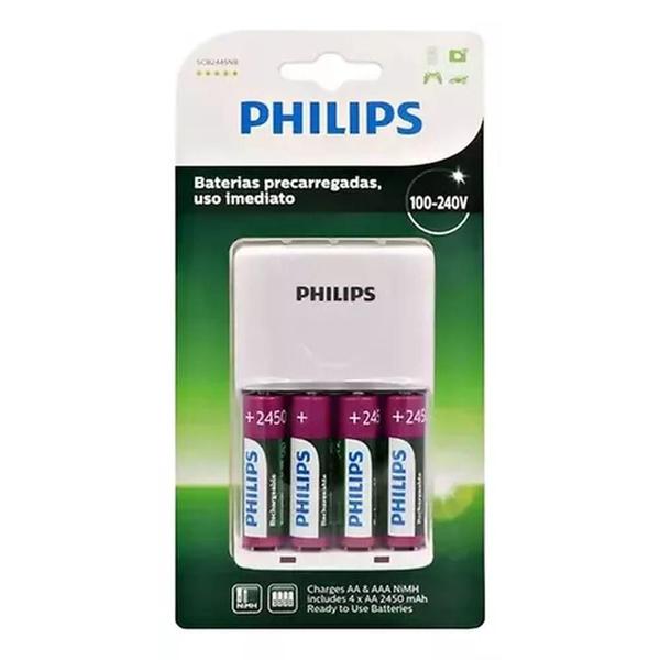 Imagem de Carregador De Pilhas Com 4 Pilhas AA De 2450mah - Philips