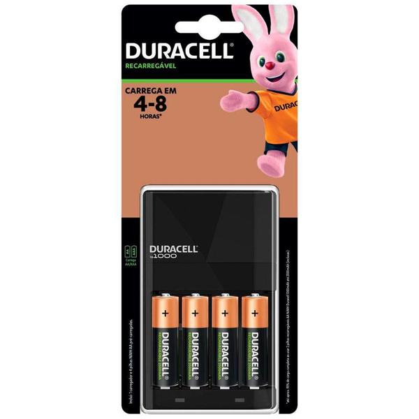 Imagem de Carregador de Pilhas Duracell AAAAA - com 4 pilhas AA 2500mAh - CEF14BR4