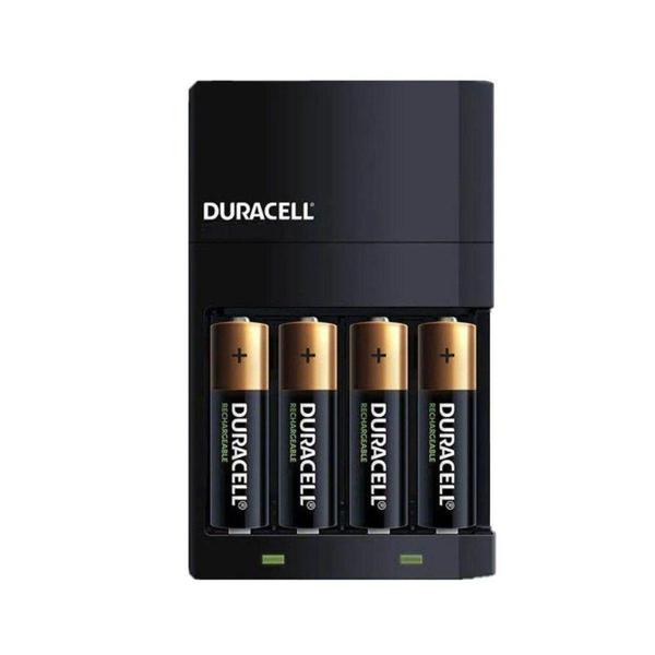 Carregador de Pilhas Recarregáveis Duracell com 4 Pilhas Imagem de Carregador de Pilhas Recarregáveis Duracell com 4 Pilhas