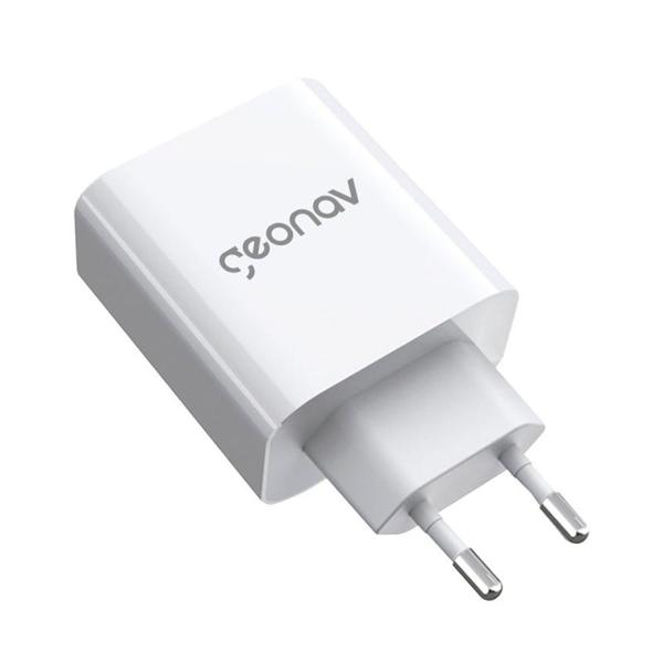 Imagem de Carregador de Tomada Geonav Super Power Gan Duo, USB-C x USB-A, 2 Portas, Quick Charger, Branco - CH48PDQCWT