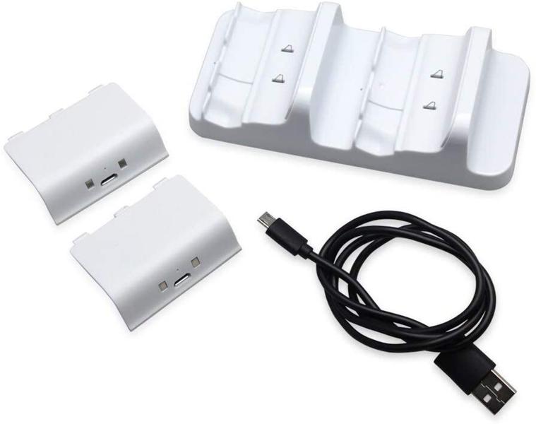 Imagem de Carregador Duplo Para Controle Sem Fio Xbox One + 2 Baterias 300mah Branco